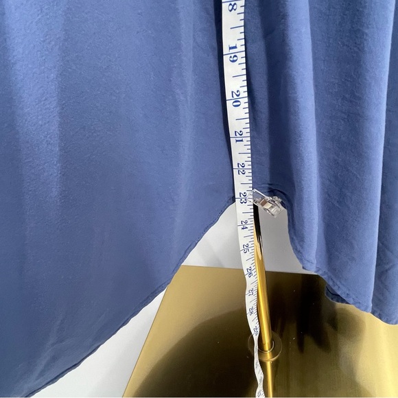 Smocked Waist Midi Skirt Blue Medium Cottagecore Coastal Romantic Quiet Luxury - Picture 6 of 11